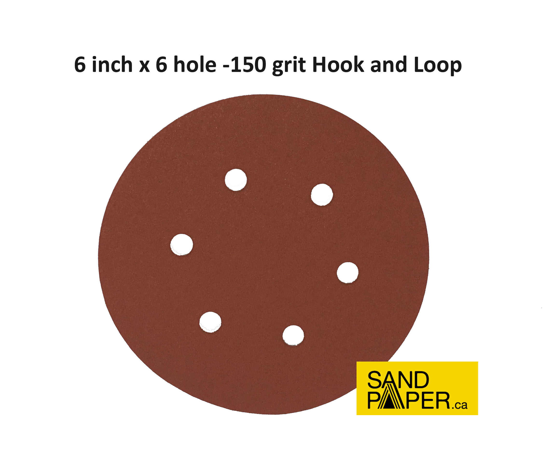 6" x 6 Hole Sanding Disc - 40 to 400 grit - 20 pcs | Sandpaper.ca