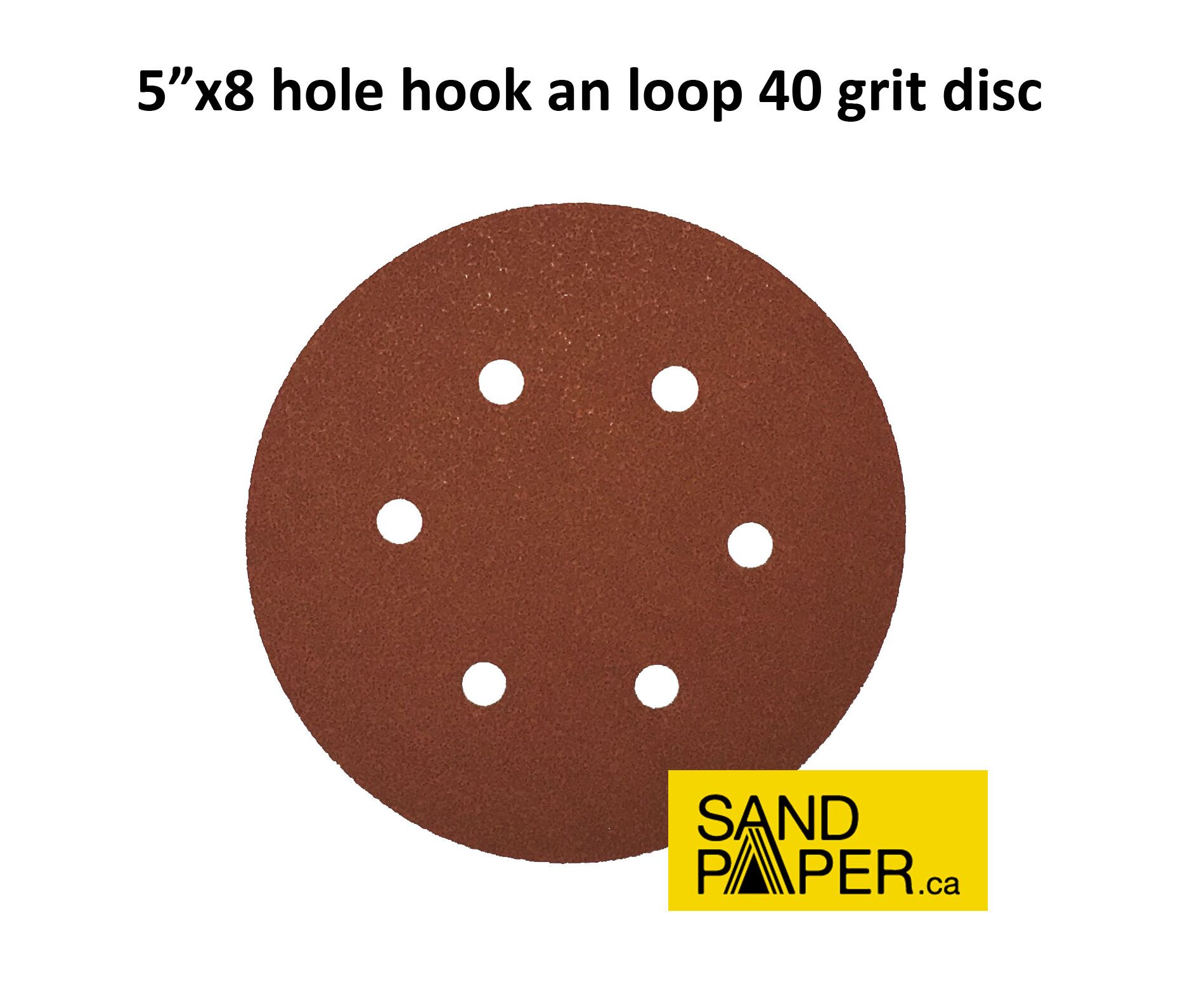 VFINE 50 Pieces 5-Inch 8-Hole Sanding Discs Assorted 60/80/120/150/220 Grits Gold Sandpaper Hook and Loop for Random Orbital Round Sandpaper for Automotive Woodworking 